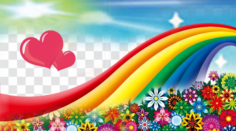 Rainbow Computer File - Fundal - Flowers Transparent PNG