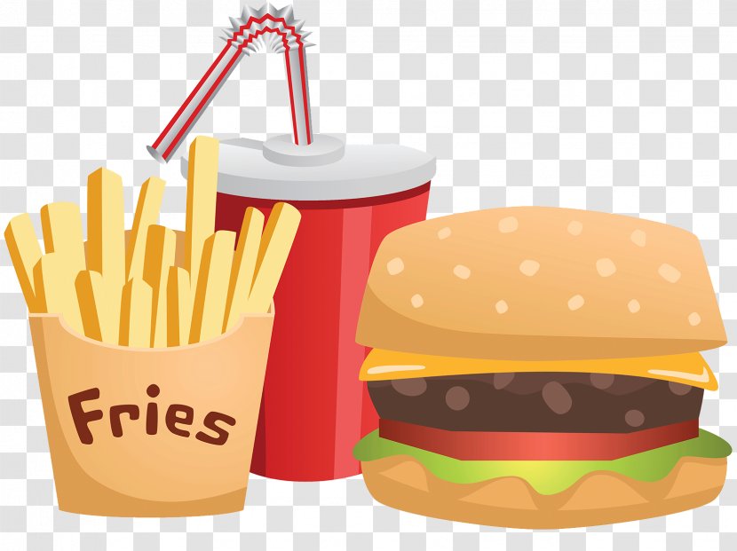 Hamburger Cheeseburger Fast Food Junk French Fries - Energy - High Calorie Transparent PNG