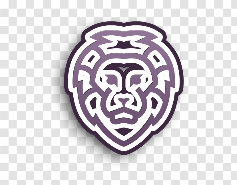 Funny Animals Icon Animals Icon Lion Face Outlined Front Icon Transparent PNG