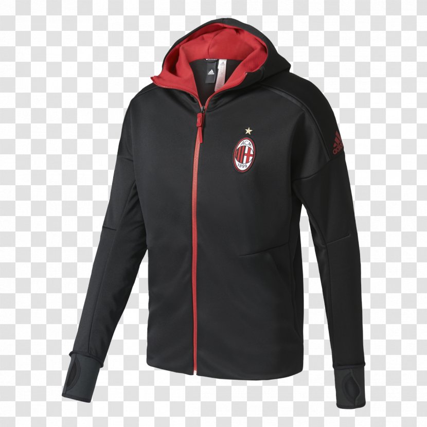 Hoodie A.C. Milan Adidas Jacket - Ac - Black With Hood Transparent PNG