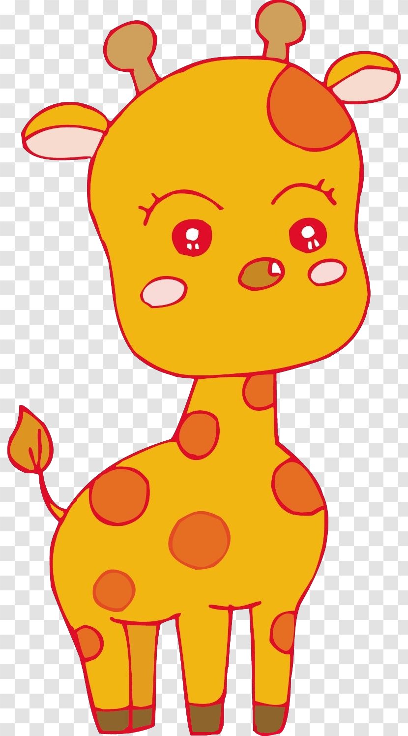 Cartoon Illustration - Point - Cute Giraffe Transparent PNG