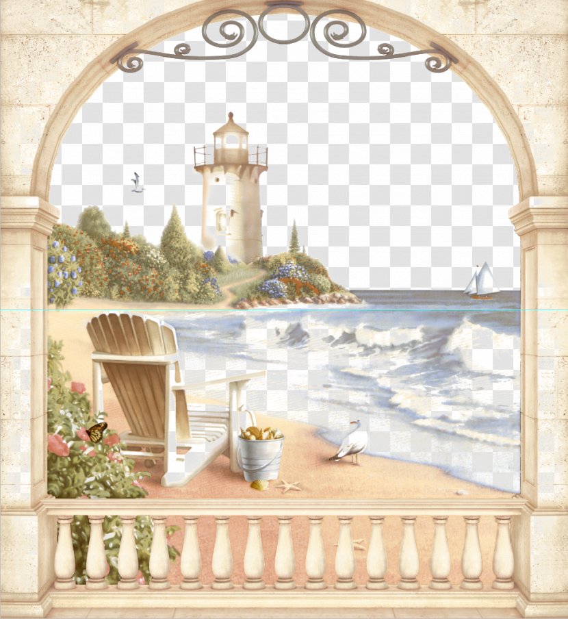 Download Icon - Beach - Lighthouse Transparent PNG