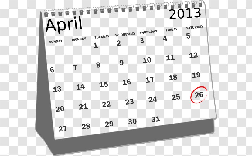 Calendar Clip Art - Area - April Transparent PNG