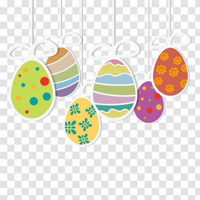 Easter Postcard Clip Art - Fashion Pattern Painted Eggs Transparent PNG
