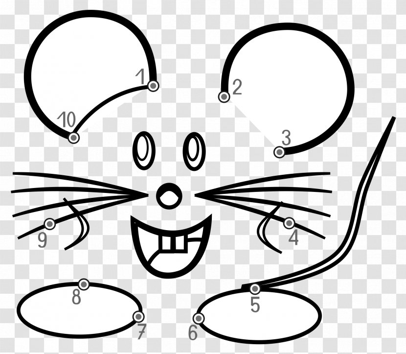 Computer Mouse Connect The Dots Coloring Book - Watercolor - Dot Clipart Transparent PNG