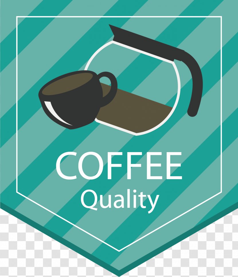 Logo Polygon - Blue - Coffee Quality Vector Transparent PNG