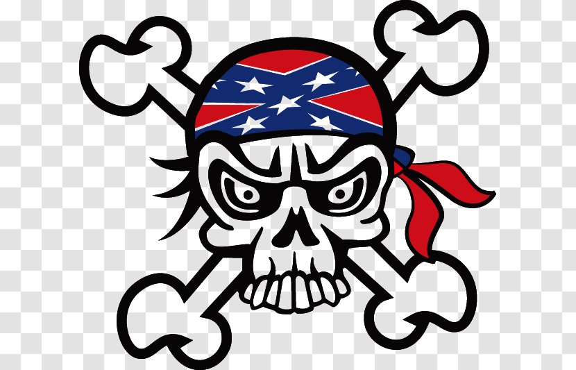 Skull Skeleton Illustration - Logo - Pirate With American Headscarves Transparent PNG