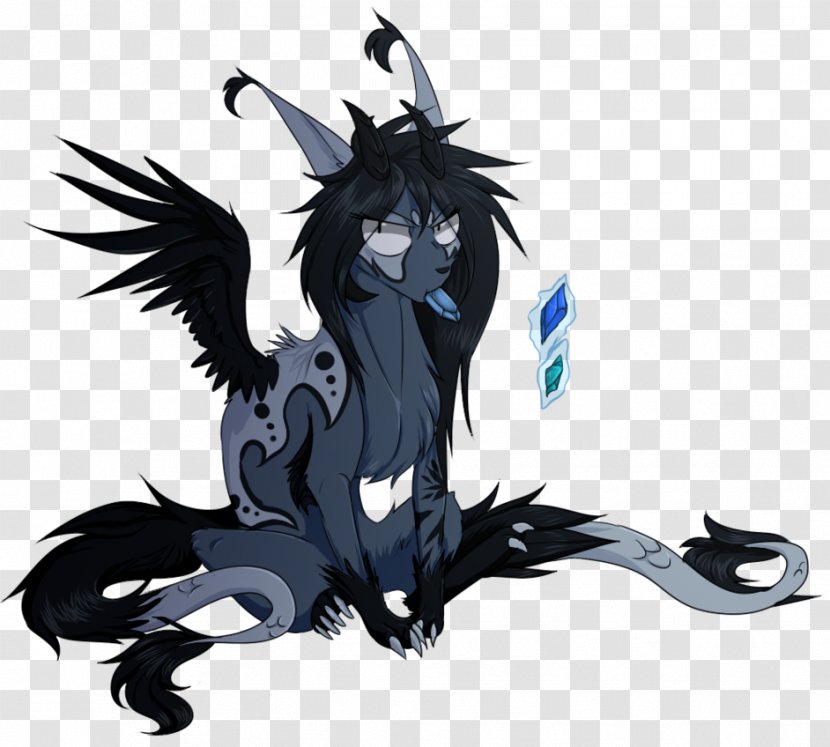 Demon Horse Black Hair Carnivora - Watercolor Transparent PNG