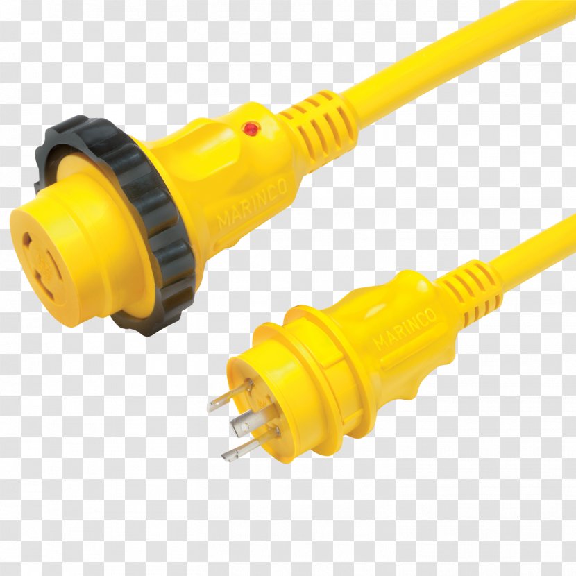 Electrical Cable Power Cord Yellow Amazon.com Shore - Technology - Electricity Transparent PNG