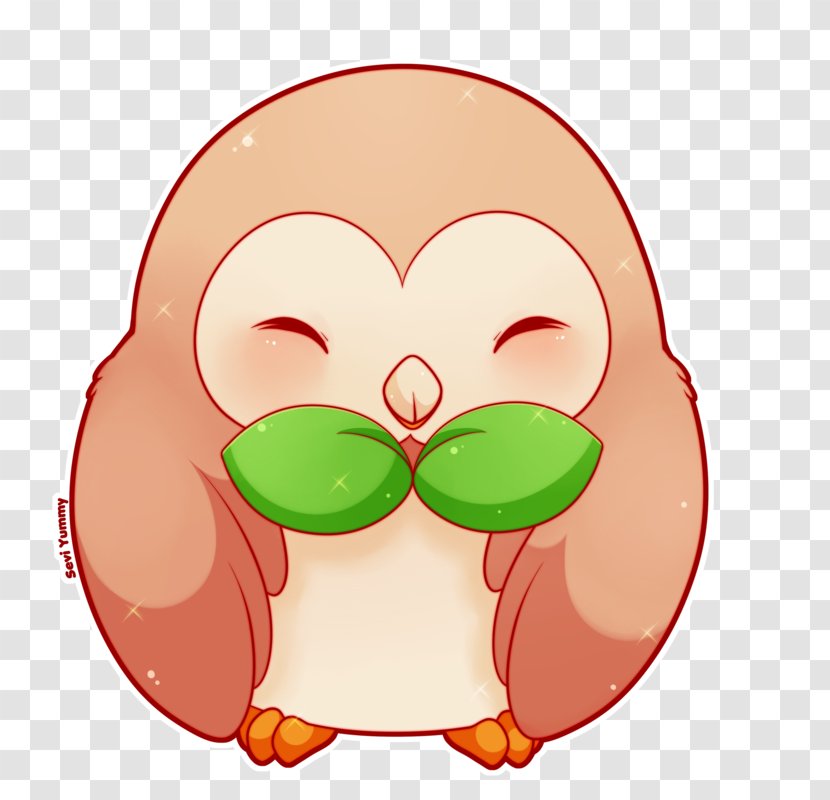 Pokémon Sun And Moon X Y Chibiusa Drawing - Flower - Rowlet Transparent PNG