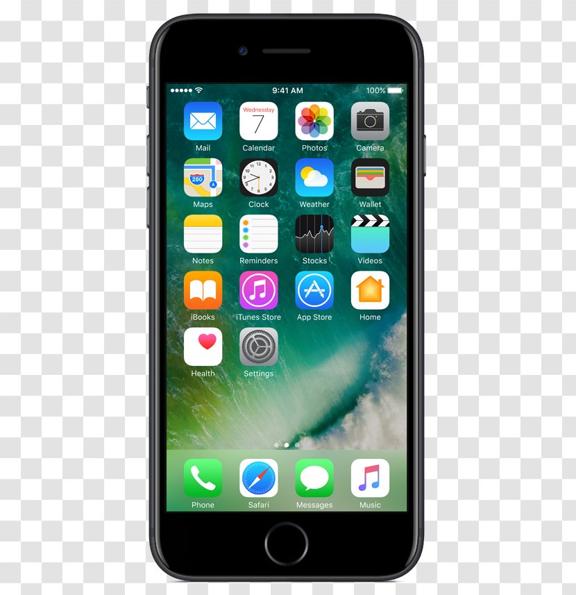 Apple IPhone 7 Plus 128 Gb Jet Black - Display Device - Screen Front Transparent PNG
