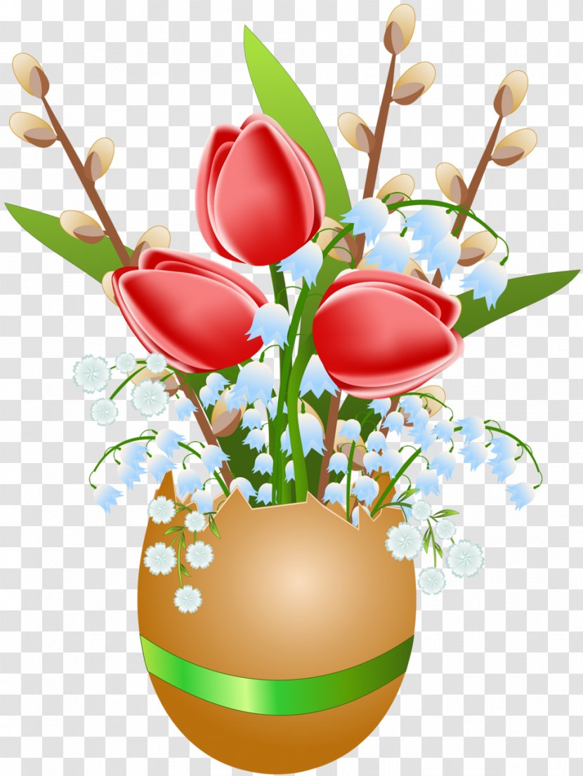 Easter Egg Paschal Greeting Flower Bouquet Clip Art - Kulich - Happy Transparent PNG