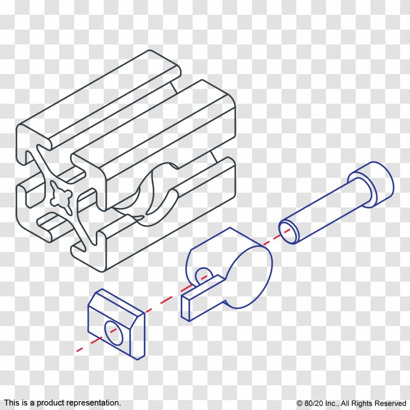 80/20 Fastener Counterbore T-nut Screw - Material Transparent PNG