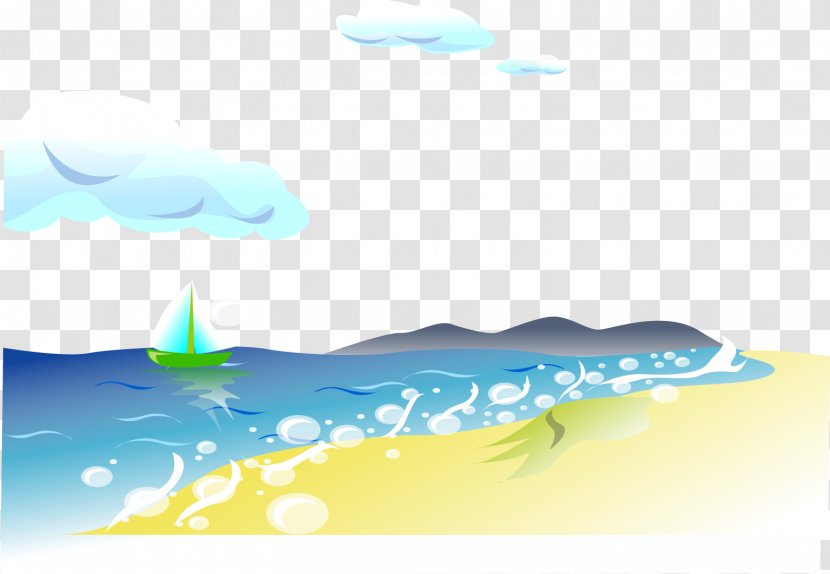 Beach Euclidean Vector Adobe Illustrator - Sky - Vacation Waves Transparent PNG