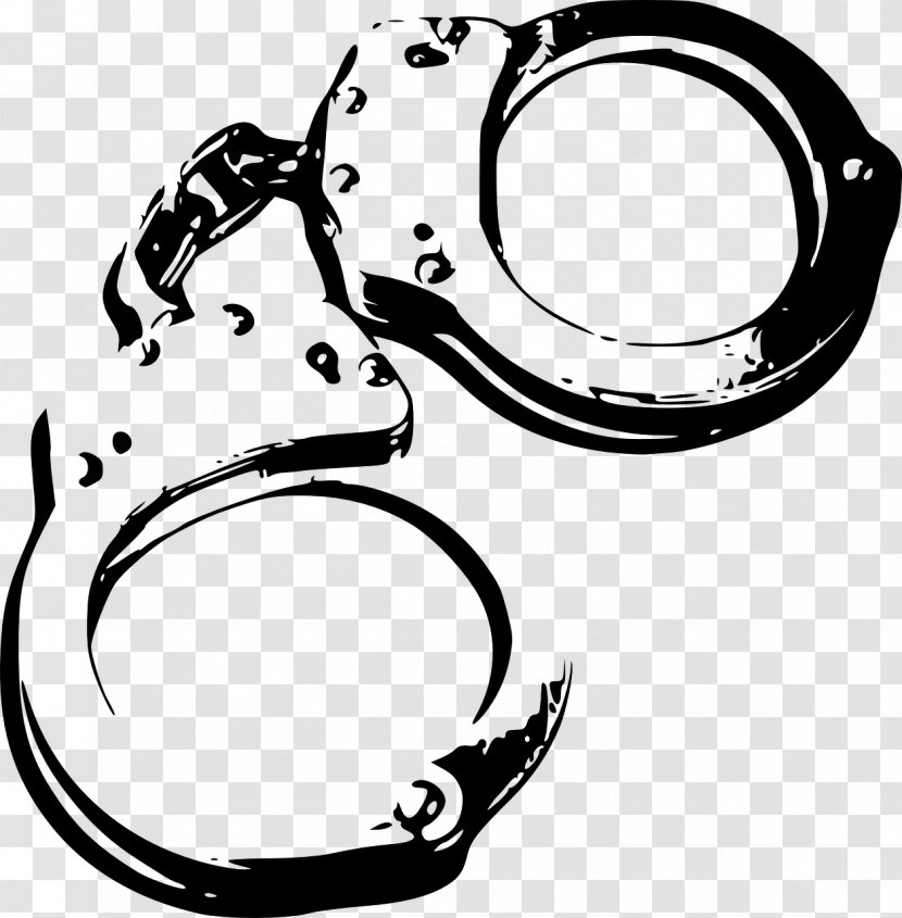 Handcuffs Police Prison Clip Art - Monochrome Photography - Criminal Transparent PNG