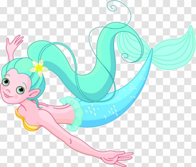 Mermaid Royalty-free Clip Art - Heart - Cartoon Swimming Transparent PNG