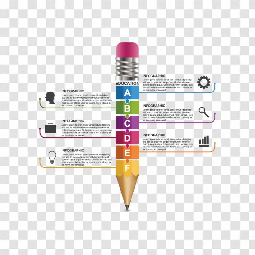 Pencil Infographic - Purple - Vector Information Graph Transparent PNG