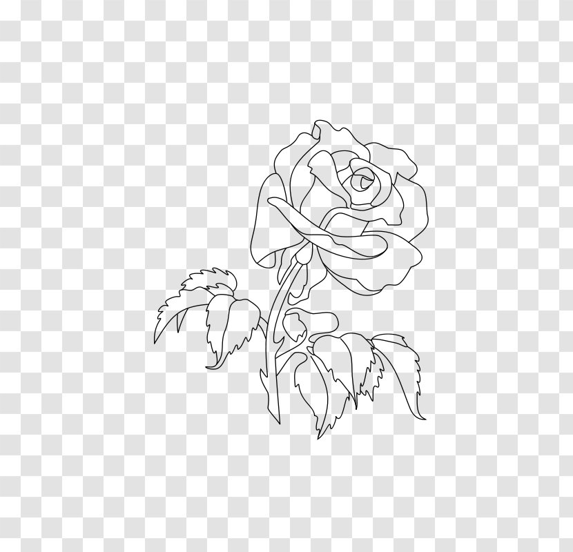 Coloring Book Drawing Rose Clip Art - Artwork Transparent PNG