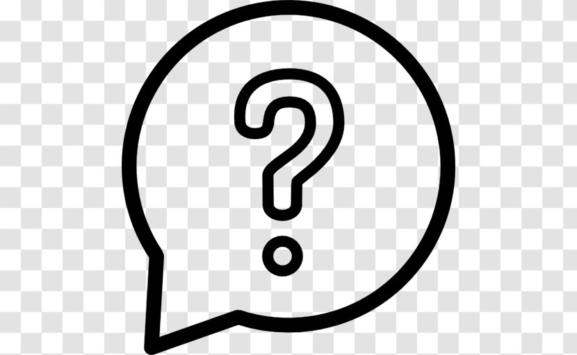 Question Mark Speech Balloon - Black And White Transparent PNG