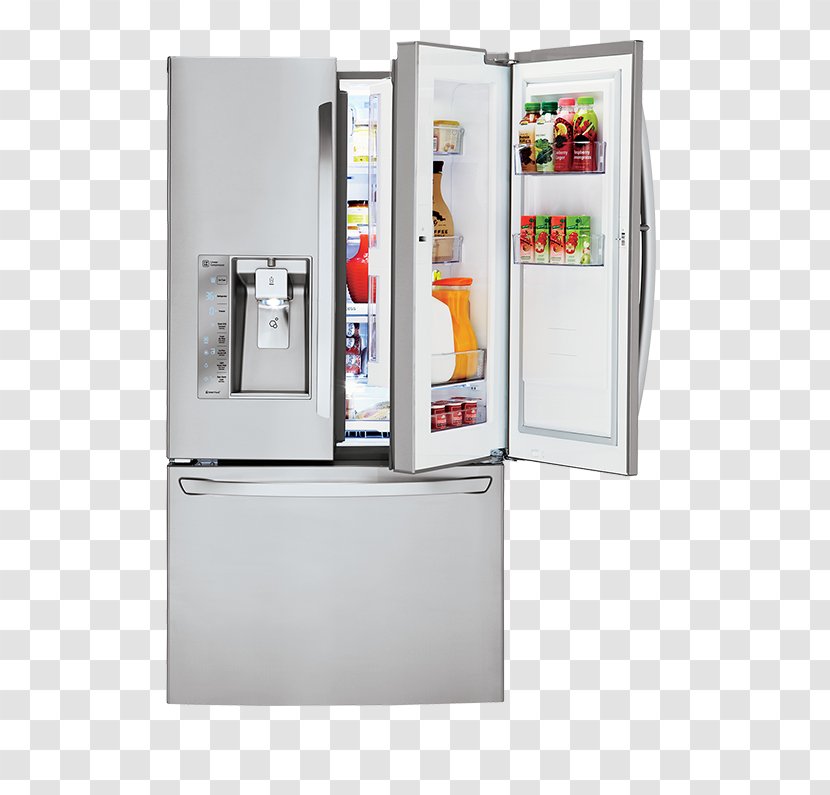 LG LFXS30766 Refrigerator Stainless Steel Home Appliance Electronics - Top Transparent PNG