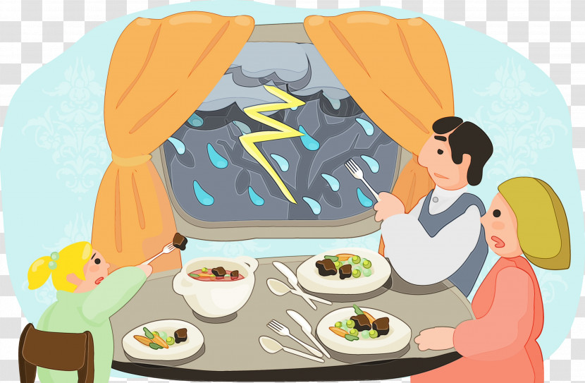 Cartoon Meal Eating Junk Food Sharing Transparent PNG