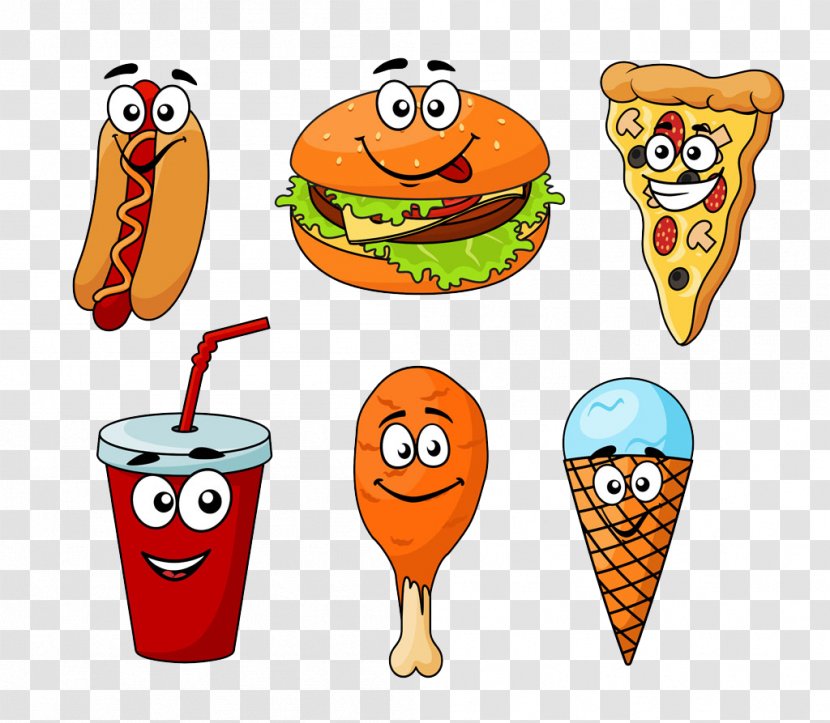 Ice Cream Fast Food Cheeseburger Hot Dog Hamburger - Burgers And Dogs Cartoon Pictures Transparent PNG