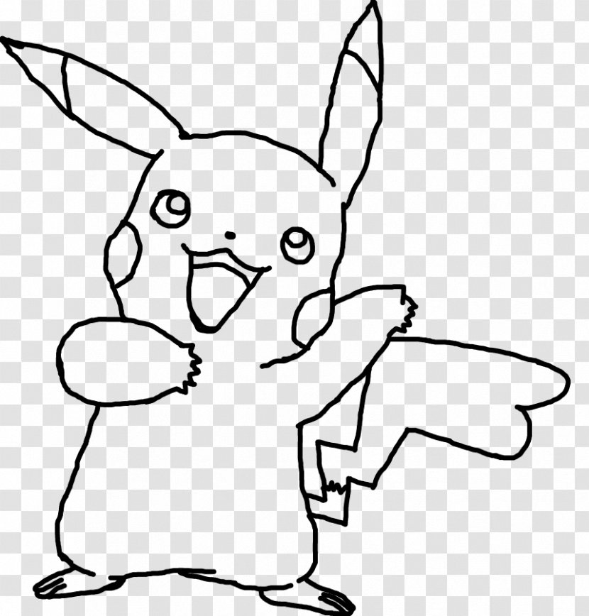 Pikachu Ash Ketchum Coloring Book Drawing Pokémon - Silhouette Transparent PNG