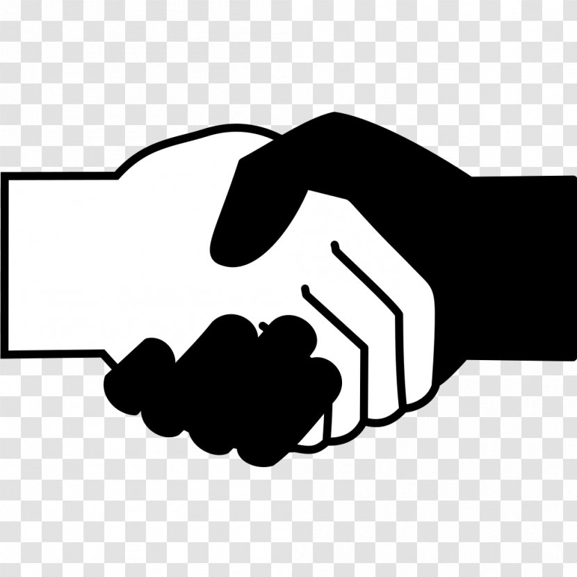 Handshake Black And White Clip Art - Scalable Vector Graphics - Simple Transparent PNG
