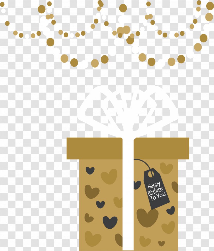 Golden Birthday Gift Box - Color Transparent PNG