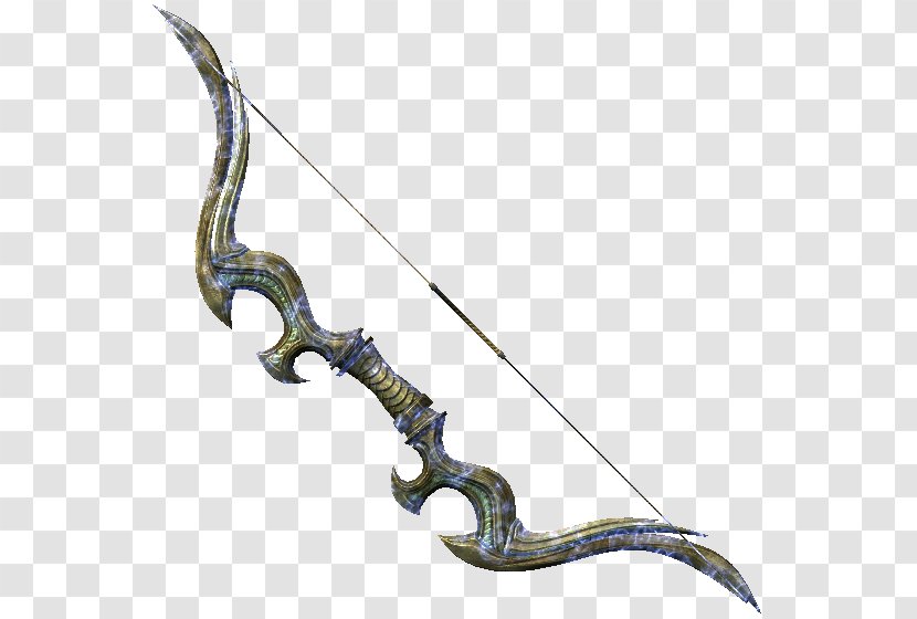 The Elder Scrolls V: Skyrim – Dragonborn Bow And Arrow Weapon - Cold Transparent PNG