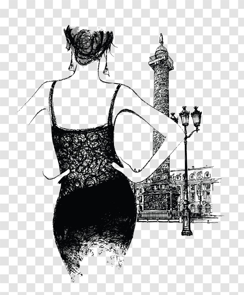 Paris Woman Stock Photography Illustration - Cartoon - Back Transparent PNG