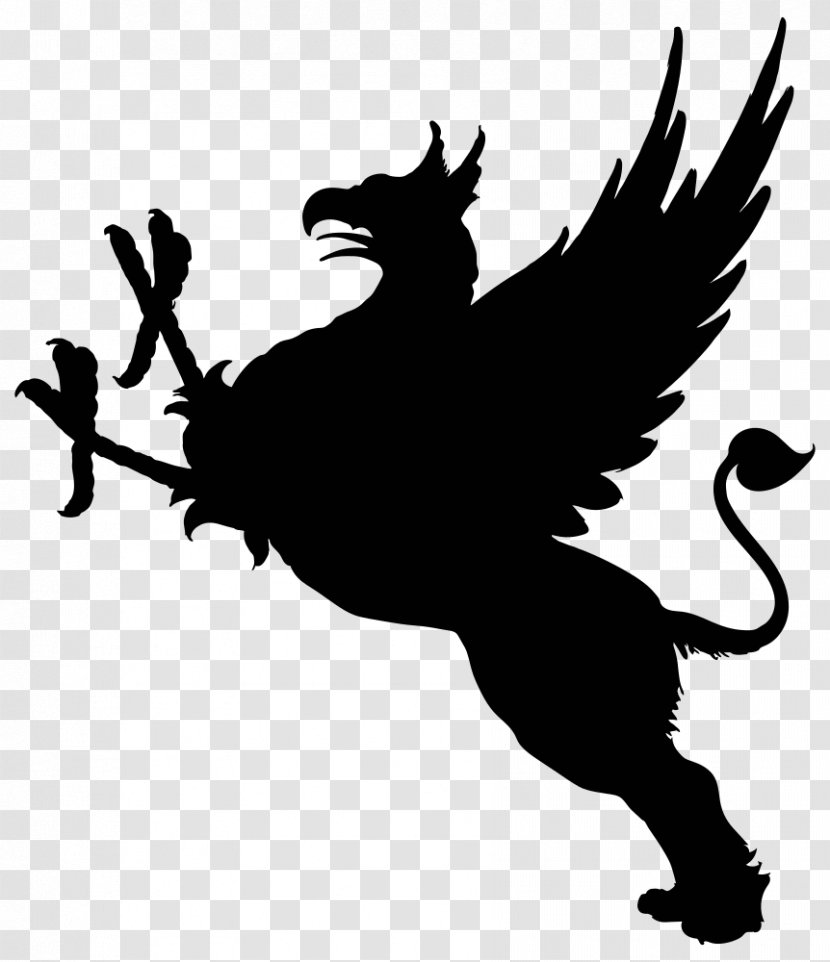 Griffin Silhouette Clip Art - Fictional Character Transparent PNG