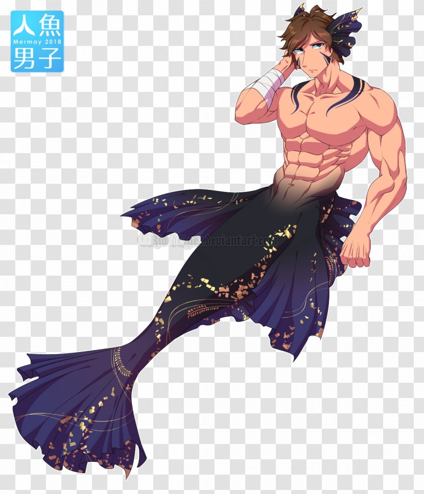 Digital Media Merman Drawing Billfish Image - Costume Design - Ripped Athletes Transparent PNG