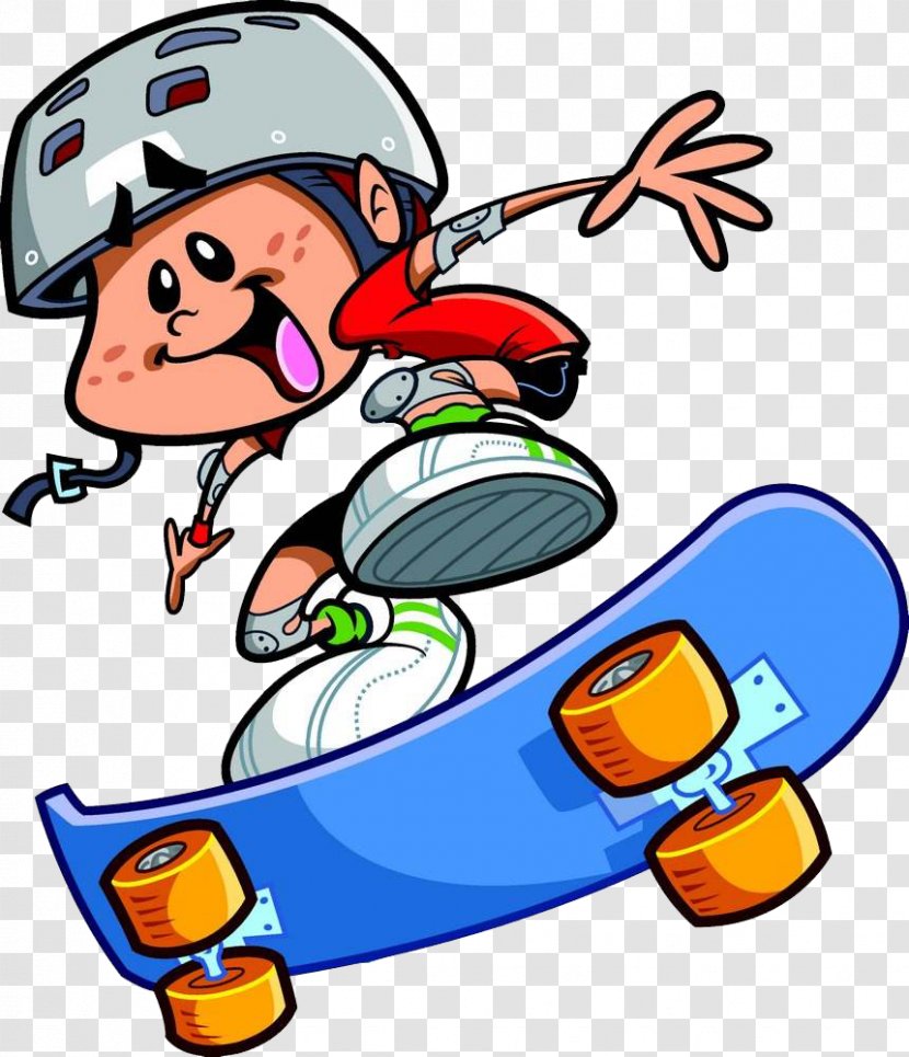 Skateboarding Cartoon Clip Art - Royaltyfree - Skateboard Kid Transparent PNG
