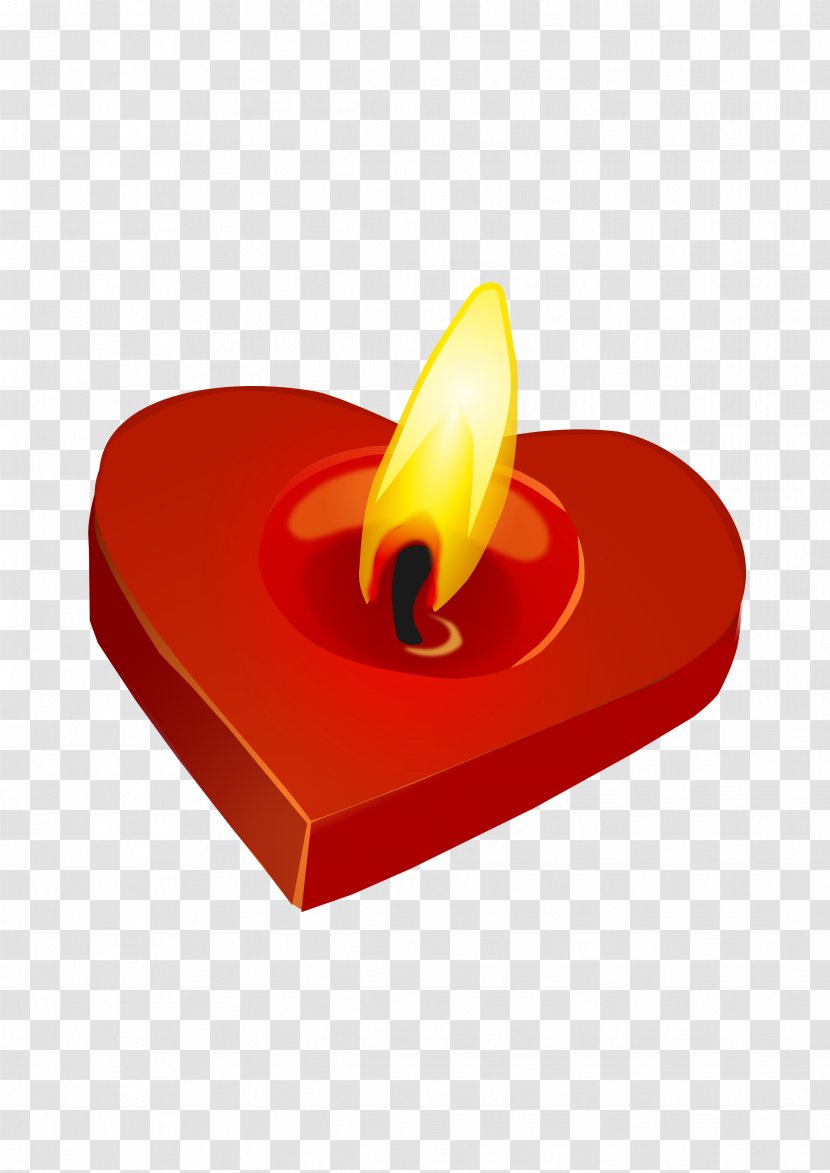 Candle Valentine's Day Heart Clip Art - Yellow Transparent PNG
