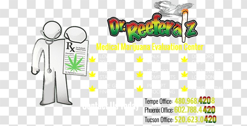 Medical Marijuana Card Cannabis Dr. Reeferalz Evaluation Center Medicine - Cartoon Transparent PNG