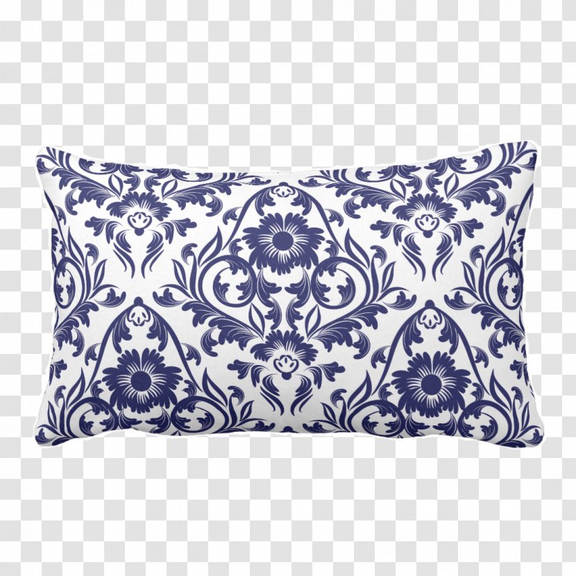 Paper Damask Cushion Blue Pattern - Decorative Arts - Mulberry Transparent PNG