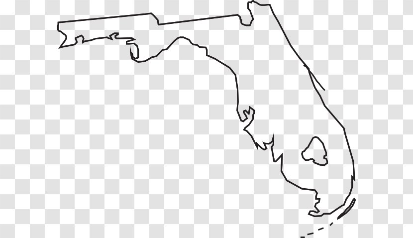 Florida Map Clip Art - White - Fl Cliparts Transparent PNG