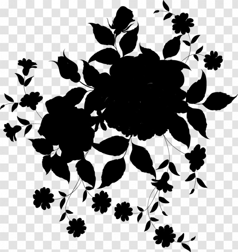 Petal Black & White - Flower - M Pattern Floral Design Transparent PNG