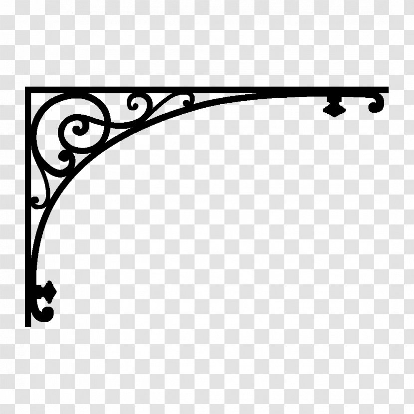 Wrought Iron Try Square Shelf IKEA - Black And White Transparent PNG