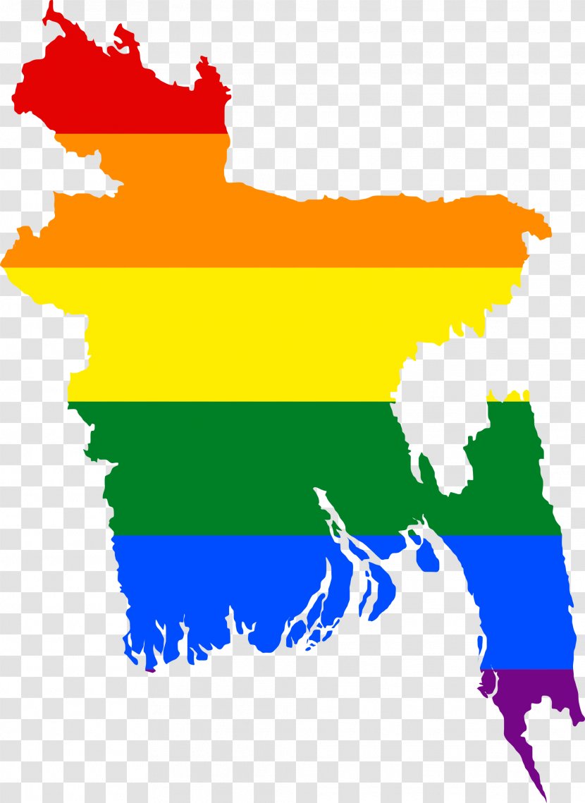 Flag Of Bangladesh Map - Yellow - Lgbt Transparent PNG