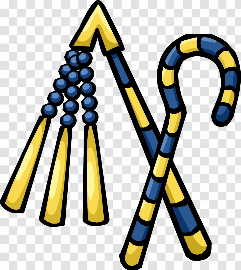 Club Penguin Ancient Egypt Crook And Flail Shepherd's - Shepherd S Transparent PNG