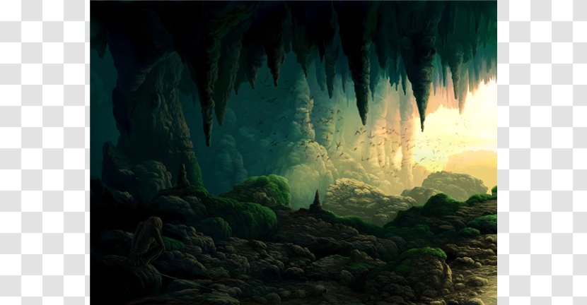 Fantasy Desktop Wallpaper Drawing Cave Dragon - Concept Art Transparent PNG