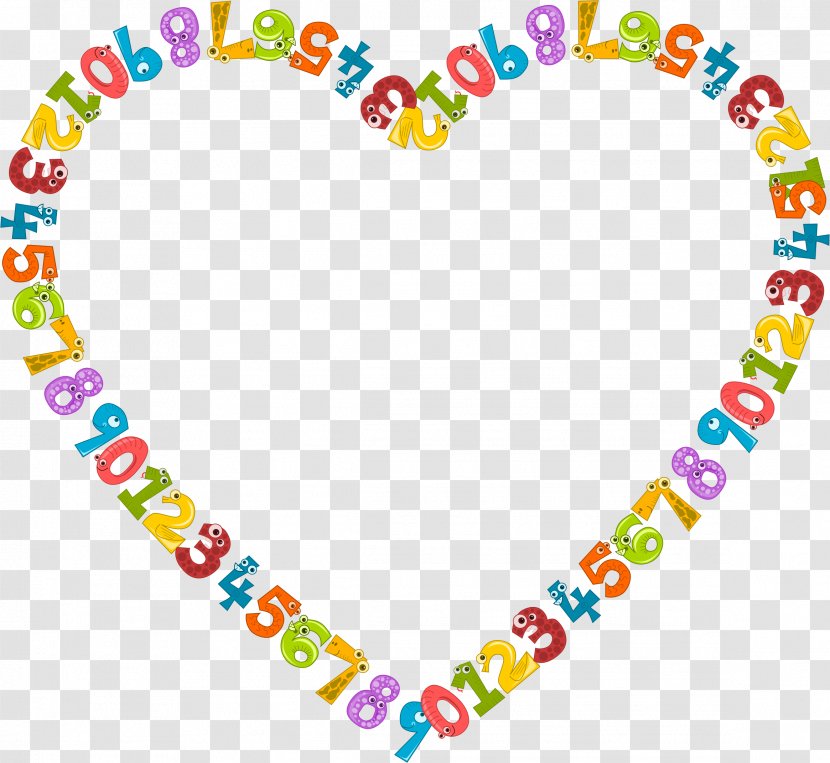 Clip Art Borders And Frames Number Counting Mathematics - Heart Transparent PNG