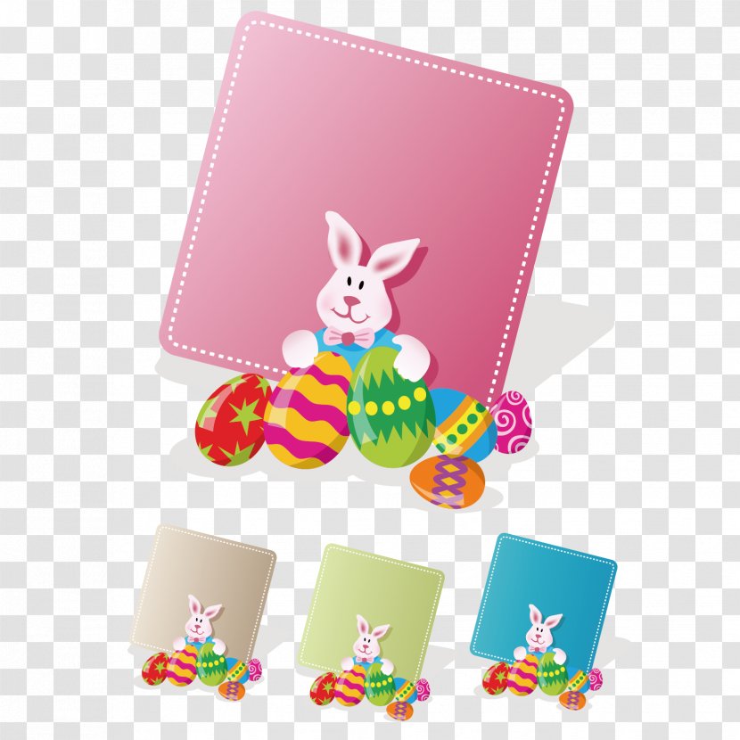 Easter Bunny Egg Clip Art - Cartoon Image Vector Material Transparent PNG