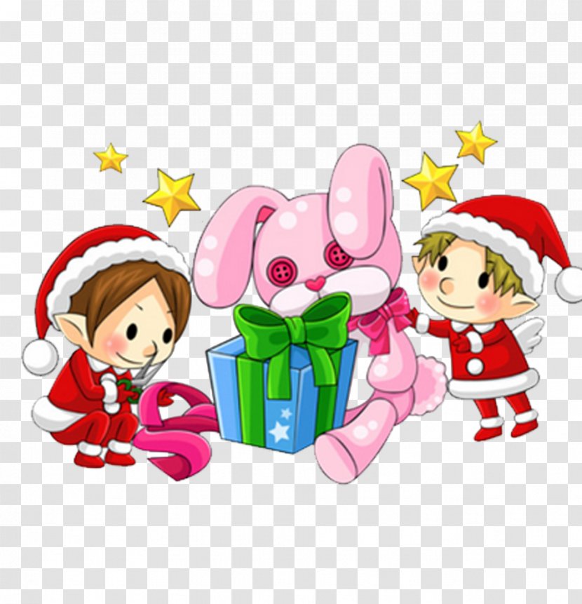 Santa Claus Christmas Elf Illustration - Heart - Cartoon Cute Material Transparent PNG