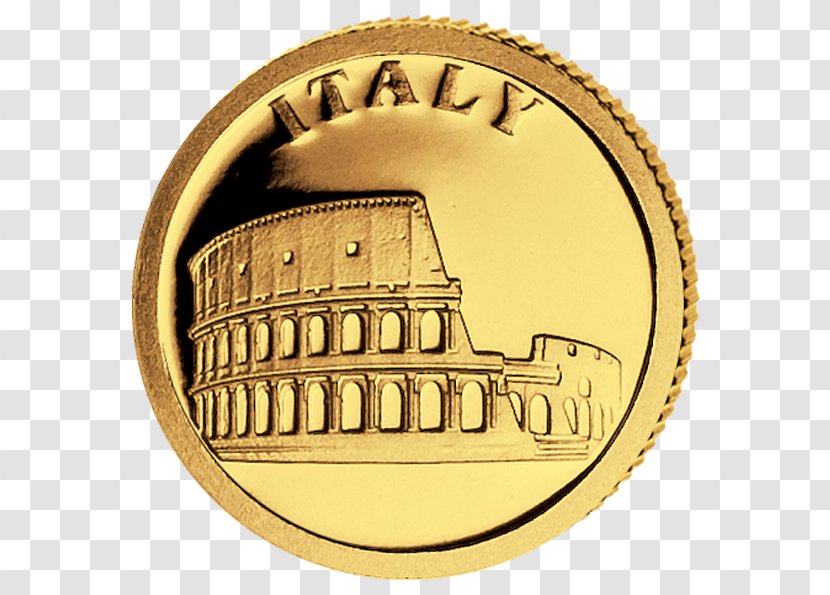 Gold Coin Italy Mint - Metal - Silver Ufo Transparent PNG