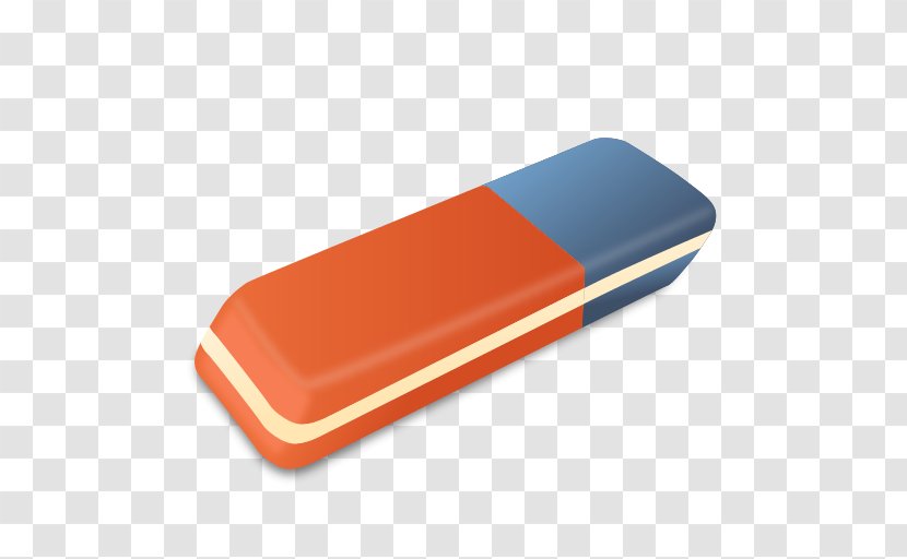 Eraser Natural Rubber Pencil Stationery - Orange Transparent PNG