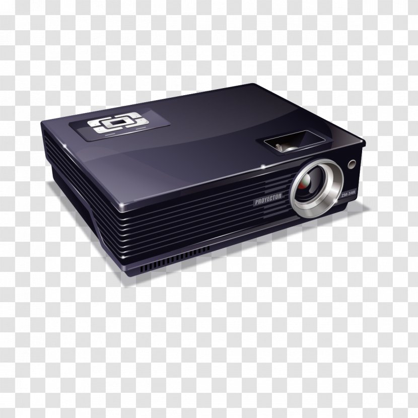 Multimedia Video Projector Icon - Technology - Black Model Projection Equipment Transparent PNG