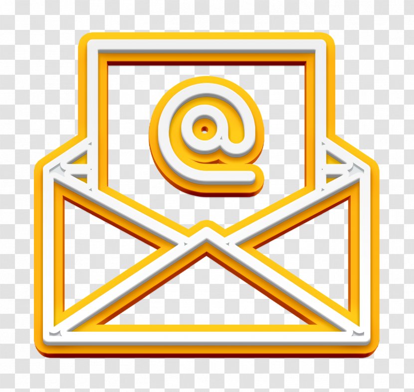 Online Marketing Elements Icon Mail Email - Yellow - Rectangle Symbol Transparent PNG